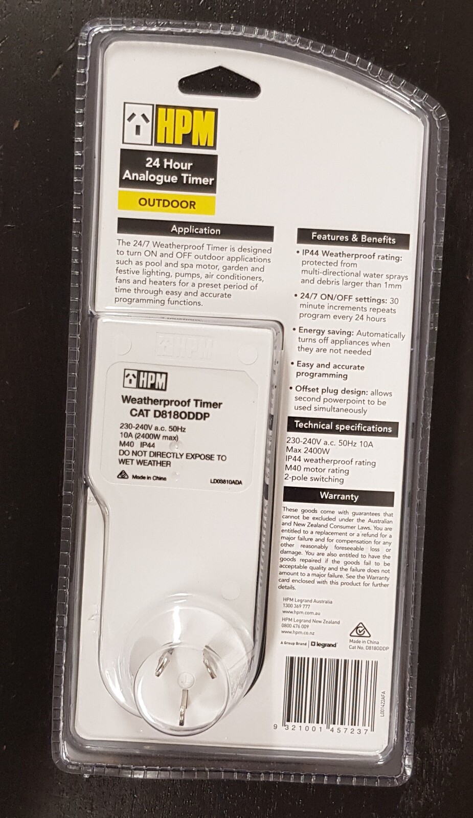 HPM 24 Hour Analogue Timer Outdoor