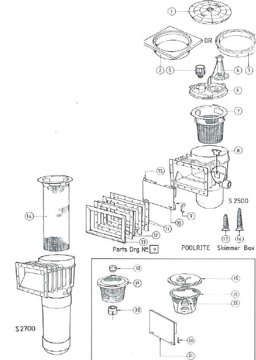 Poolrite Skimmer Sliding Gate