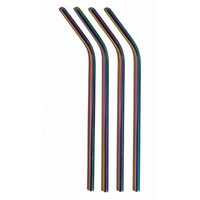 Appetito Stainless Steel Bent Drinking Straw - Rainbow