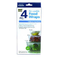 4 Pieces Super Flexible Silicone Food Wrap Cover Different Sizes