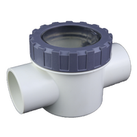 Emaux 50mm Check Valve - Non-Return Spring Loaded with Clear Lid
